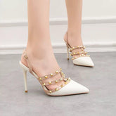 Rivet Slip Heels - Label Frenesi Fashion